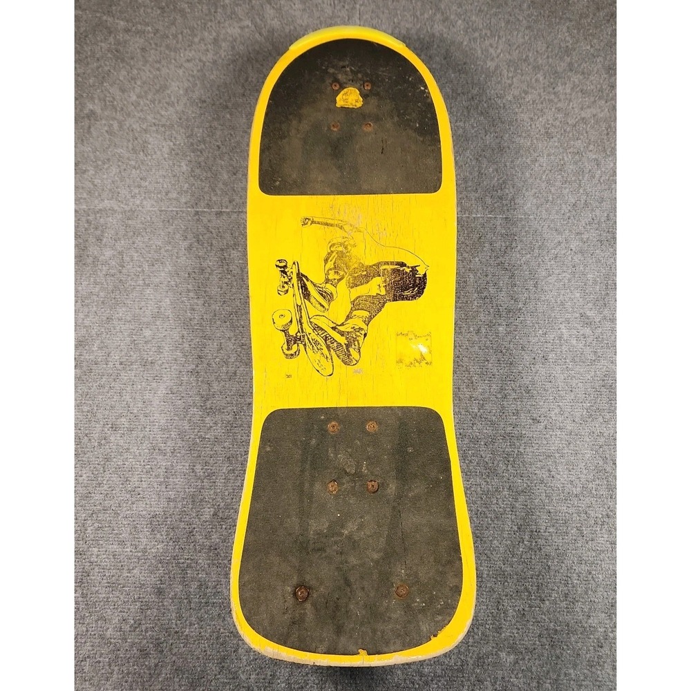 Vintage 1980s Skateboard Yellow  (SNAKE) Rails & Nose Guard 30"